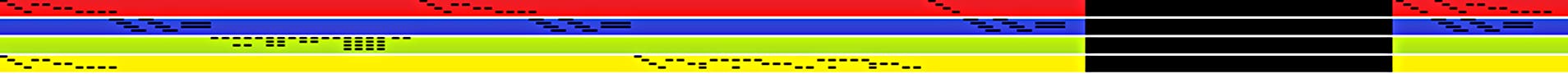 Graphical score arranged as four long parallel horizontal bars.