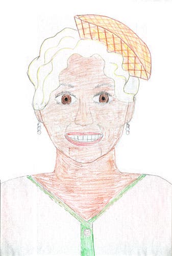 Drawing of a student-designed costume.